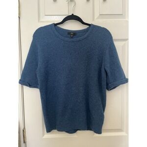 J.Crew Women's Blue Wool Blend Sweater Top Small Cozy Preppy Knit Fall Winter